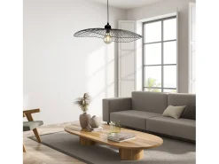 Sospensione Industrial-Nordico Onda Acciaio Nero 1 Luce E27