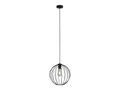 Sospensione Industrial-Nordico Rondo Acciaio Nero 1 Luce E27