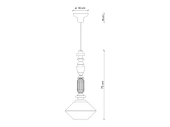 Sospensione Media Vintage Decò Lariat Ceramica Bianco Latte 1 Luce E27