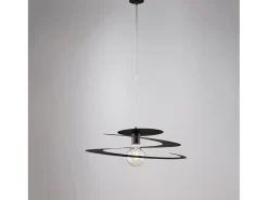 Sospensione Moderna 1 Luce Spring Ferro Laccato Nero Taglio Laser