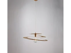Sospensione Moderna 1 Luce Spring Ferro Laccato Oro Taglio Laser