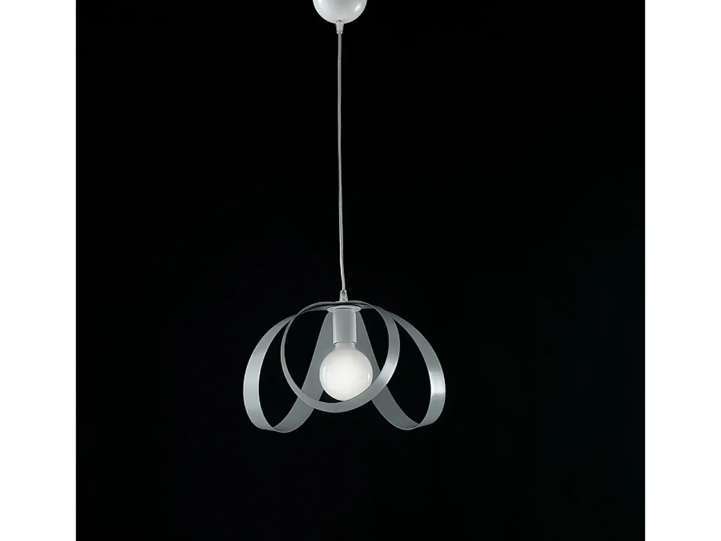 Sospensione Moderna 1 Luce Ferro Laccato Bianco e Grigio Serie Piovra