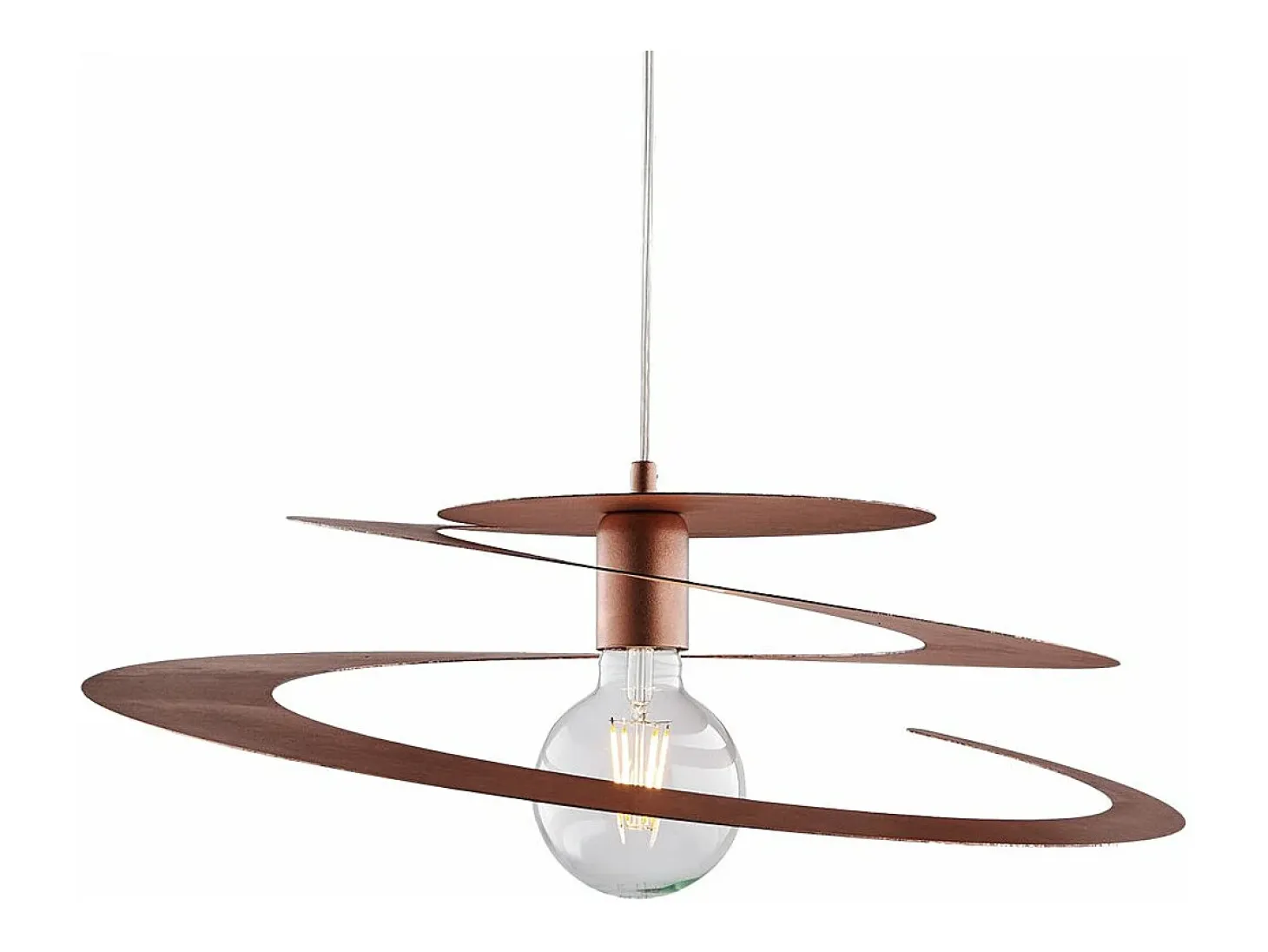 Sospensione Moderna 1 Luce Spring Ferro Laccato Rame Taglio Laser