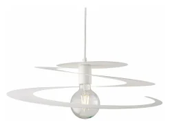 Sospensione Moderna 1 Luce Spring Ferro Laccato Bianco Taglio Laser