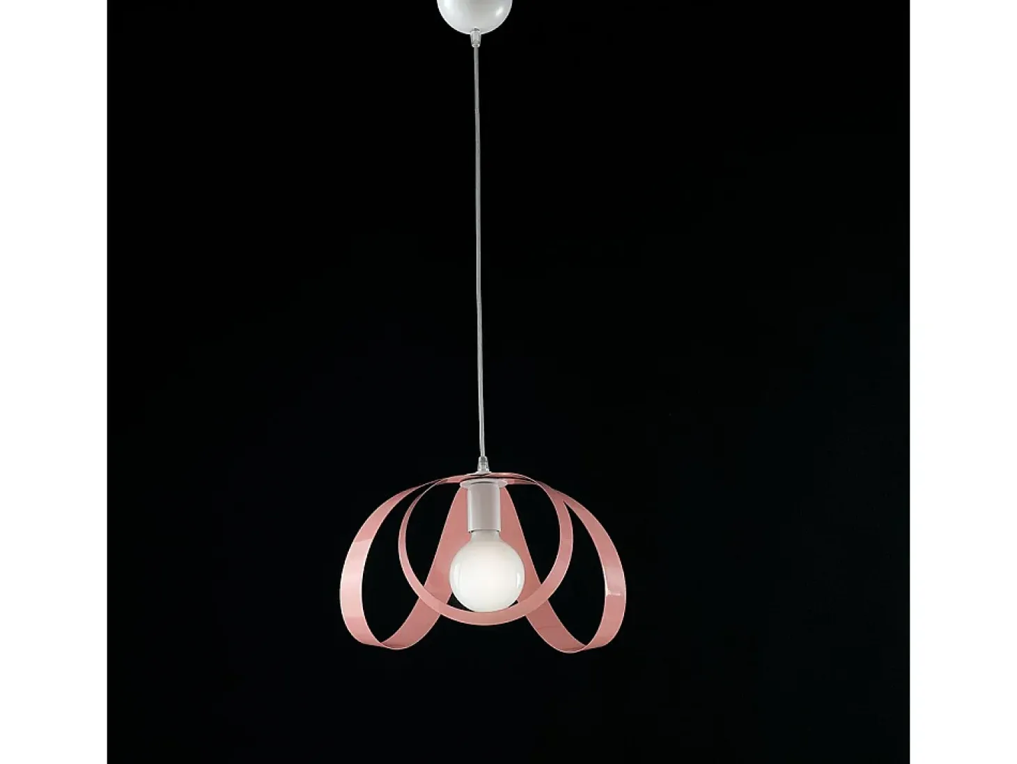 Sospensione Moderna 1 Luce Ferro Laccato Bianco e Rosa Serie Piovra
