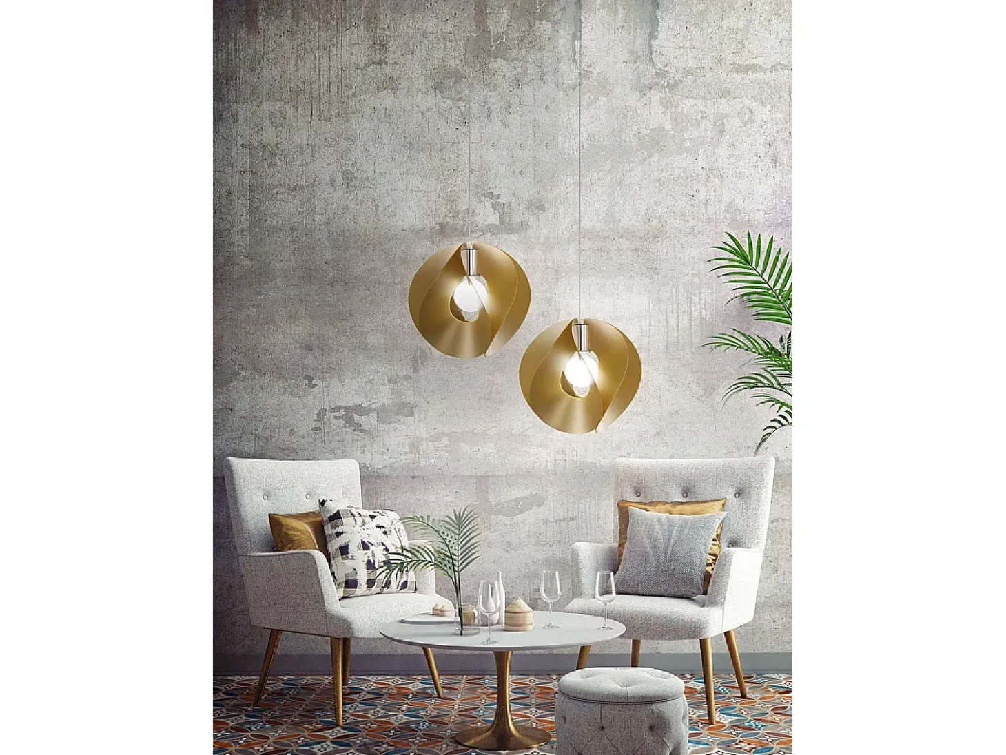 Sospensione Moderna Atom Polilux ® Rame E Metallo Cromo 1 Luce E27