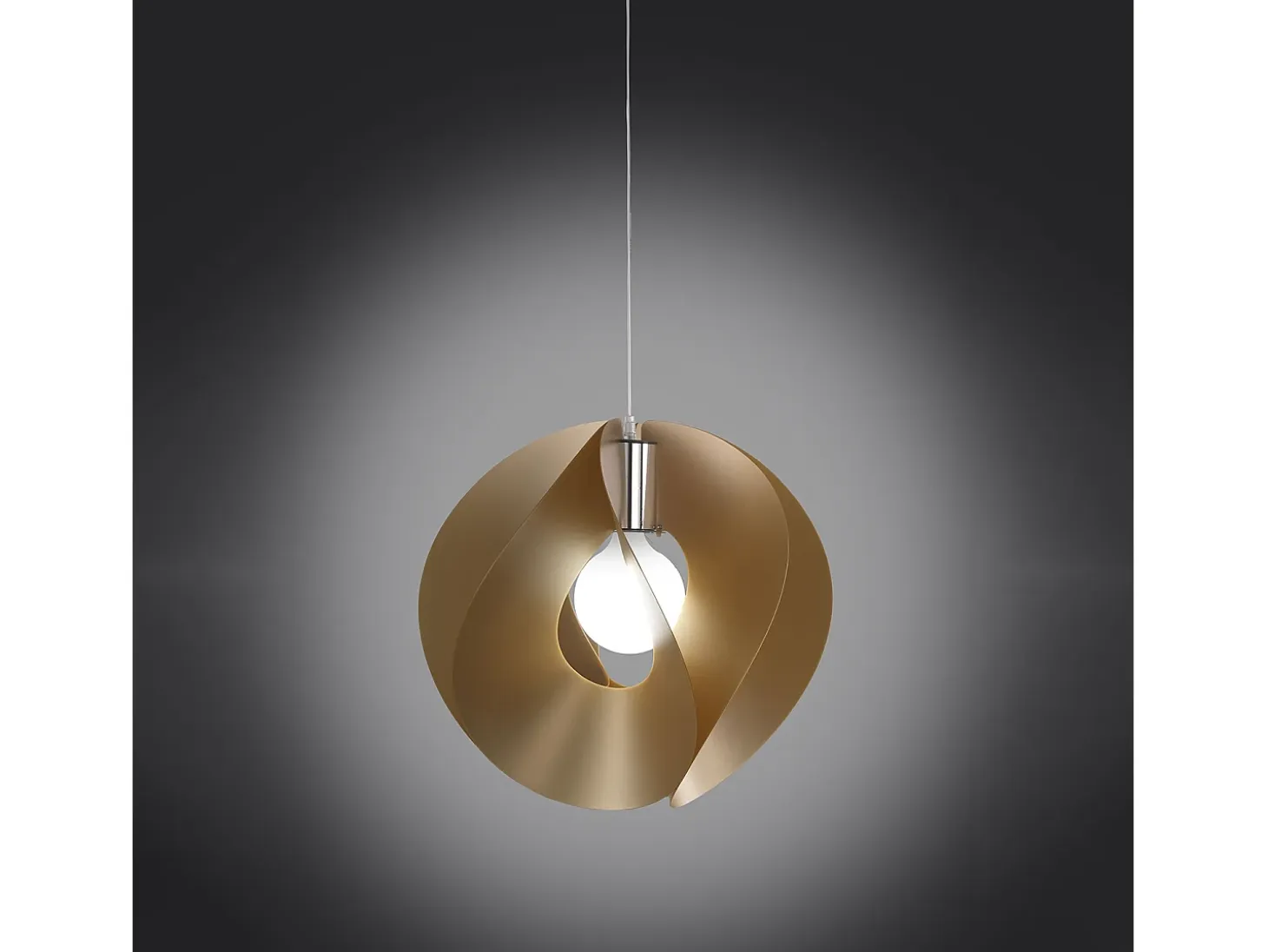 Sospensione Moderna Atom Polilux ® New Gold E Metallo Cromo 1 Luce E27 D54Cm