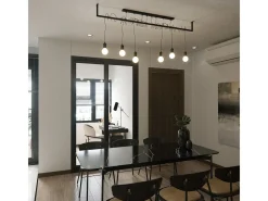 Sospensione Moderna Barra Dritta 2 Luci Nero E27 Colgante moderno de barra recta 2 luces Negro E27