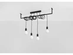 Sospensione Moderna Barra Dritta 4 Luci Nero E27 Lámpara colgante de barra recta moderna 4 luces Negro E27