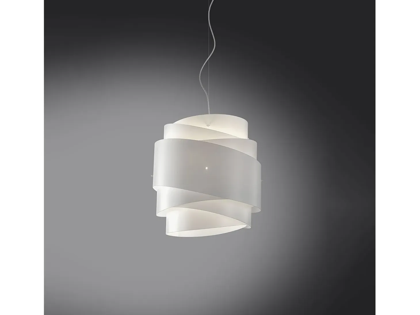 Sospensione Moderna Bea Polilux ® Bianco E Metallo Cromo 1 Luce E27 D40Cm