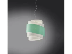 Sospensione Moderna Bea Polilux ® Verde Pastello Metallo Cromo 1 Luce E27 D40Cm