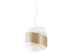 Sospensione Moderna Bea Polilux ® New Gold E Metallo Cromo 1 Luce E27 D40Cm