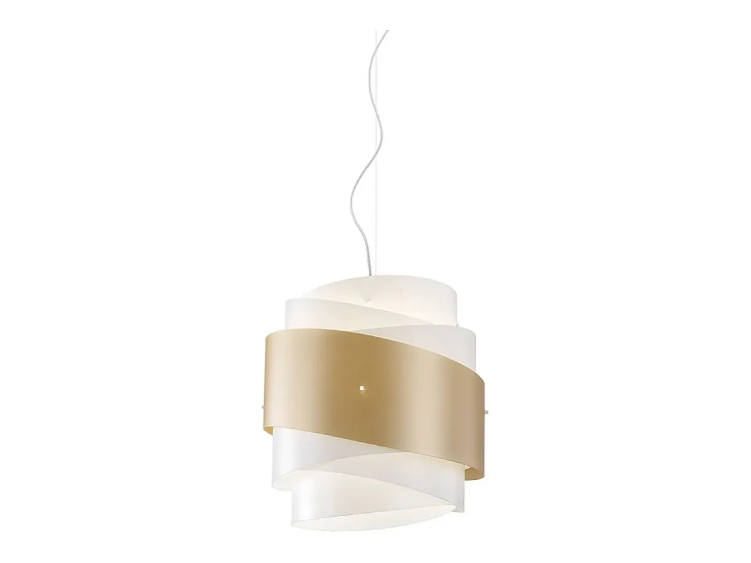 Sospensione Moderna Bea Polilux ® New Gold E Metallo Cromo 1 Luce E27 D40Cm
