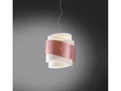Sospensione Moderna Bea Polilux ® Pink Metal E Metallo Cromo 1 Luce E27 D40Cm