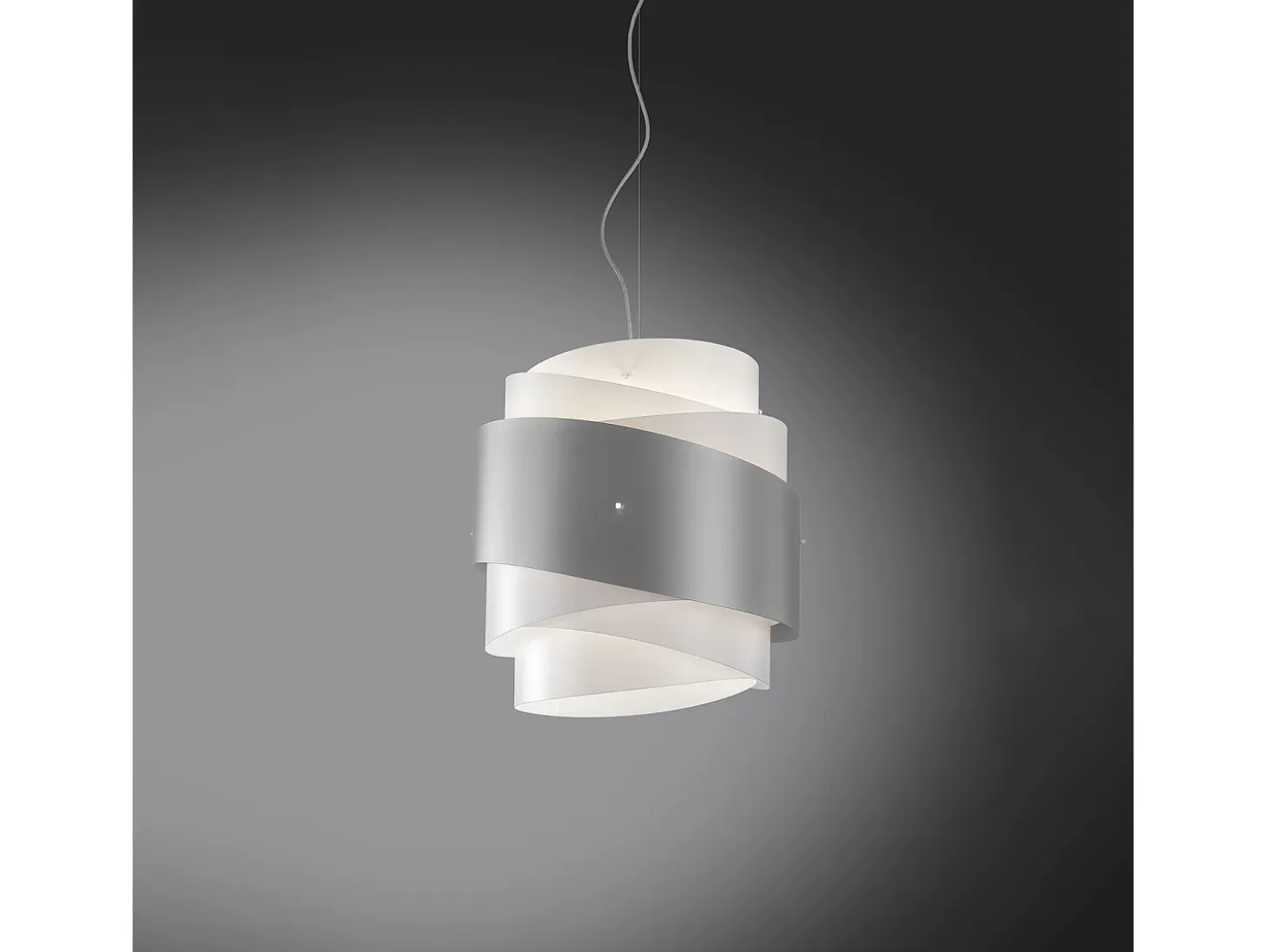 Sospensione Moderna Bea Polilux ® Argento E Metallo Cromo 1 Luce E27 D40Cm