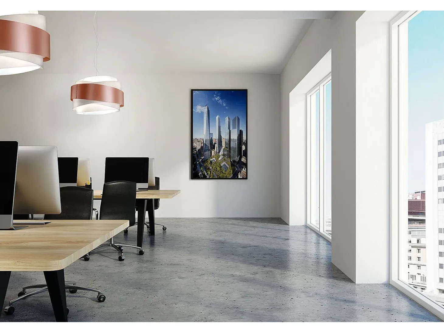 Sospensione Moderna Bea Polilux ® Rame E Metallo Cromo 1 Luce E27 D60Cm