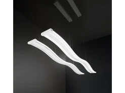 Sospensione Moderna Bend Metallo Bianco Acrilico Led 48W 3000K