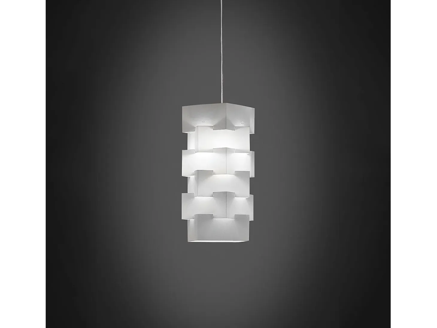Sospensione Moderna Building Polilux ® Bianco E Metallo Cromo 1 Luce E27