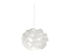 Sospensione Moderna Cloud Polilux ® Bianco E Metallo Cromo 1 Luce E27 D.50Cm