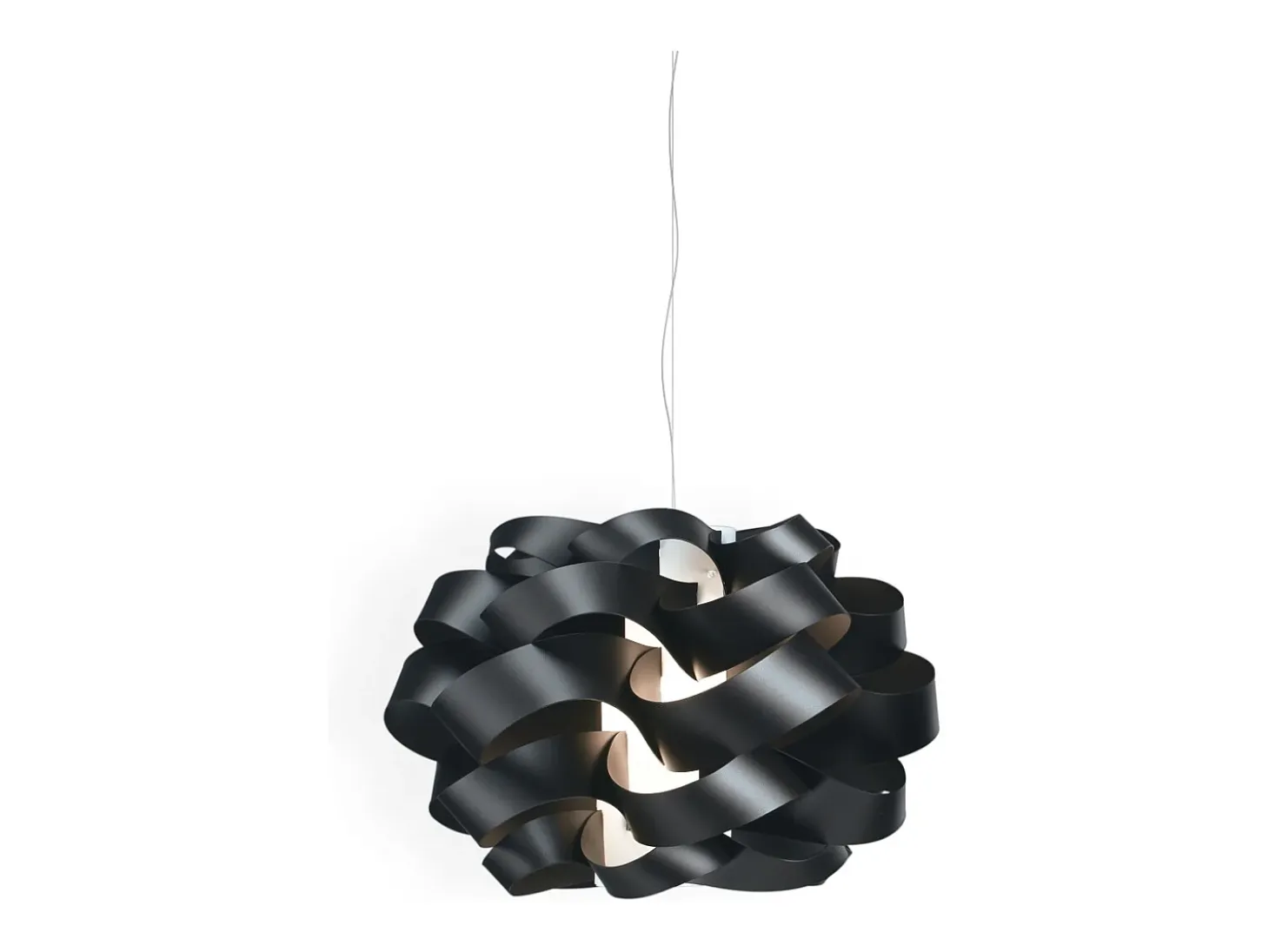 Sospensione Moderna Cloud Polilux ® Nero E Metallo Cromo 1 Luce E27 D.50Cm