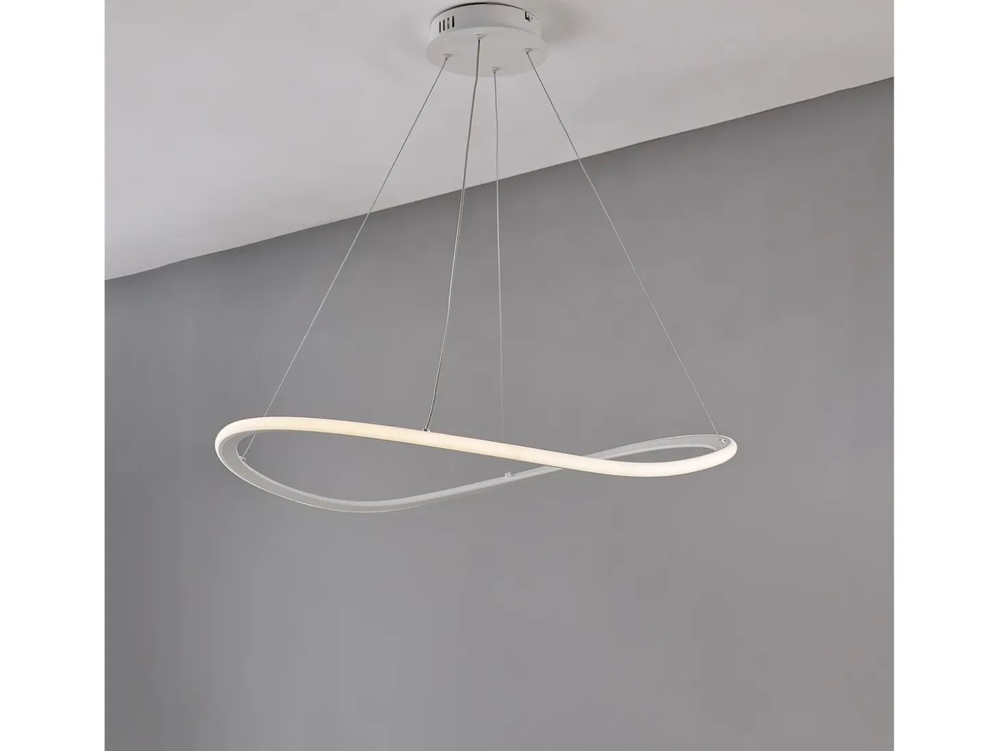 Sospensione Moderna Darwin Plastica Bianca Led 40W Dimmerabile 3000-4000-6000K