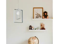 Sospensione Moderna Duplo 1 Luce Ferro Laccato Bianco E Grigio