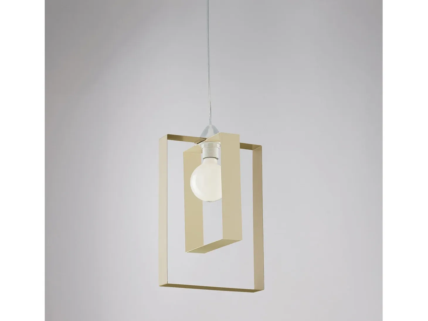 Sospensione Moderna Duplo 1 Luce Ferro Laccato Avorio E Tortora