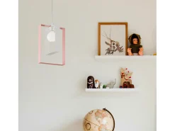 Sospensione Moderna Duplo 1 Luce Ferro Laccato Bianco E Rosa