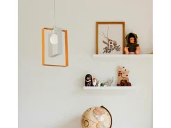Sospensione Moderna Duplo 1 Luce Ferro Laccato Bianco E Arancio