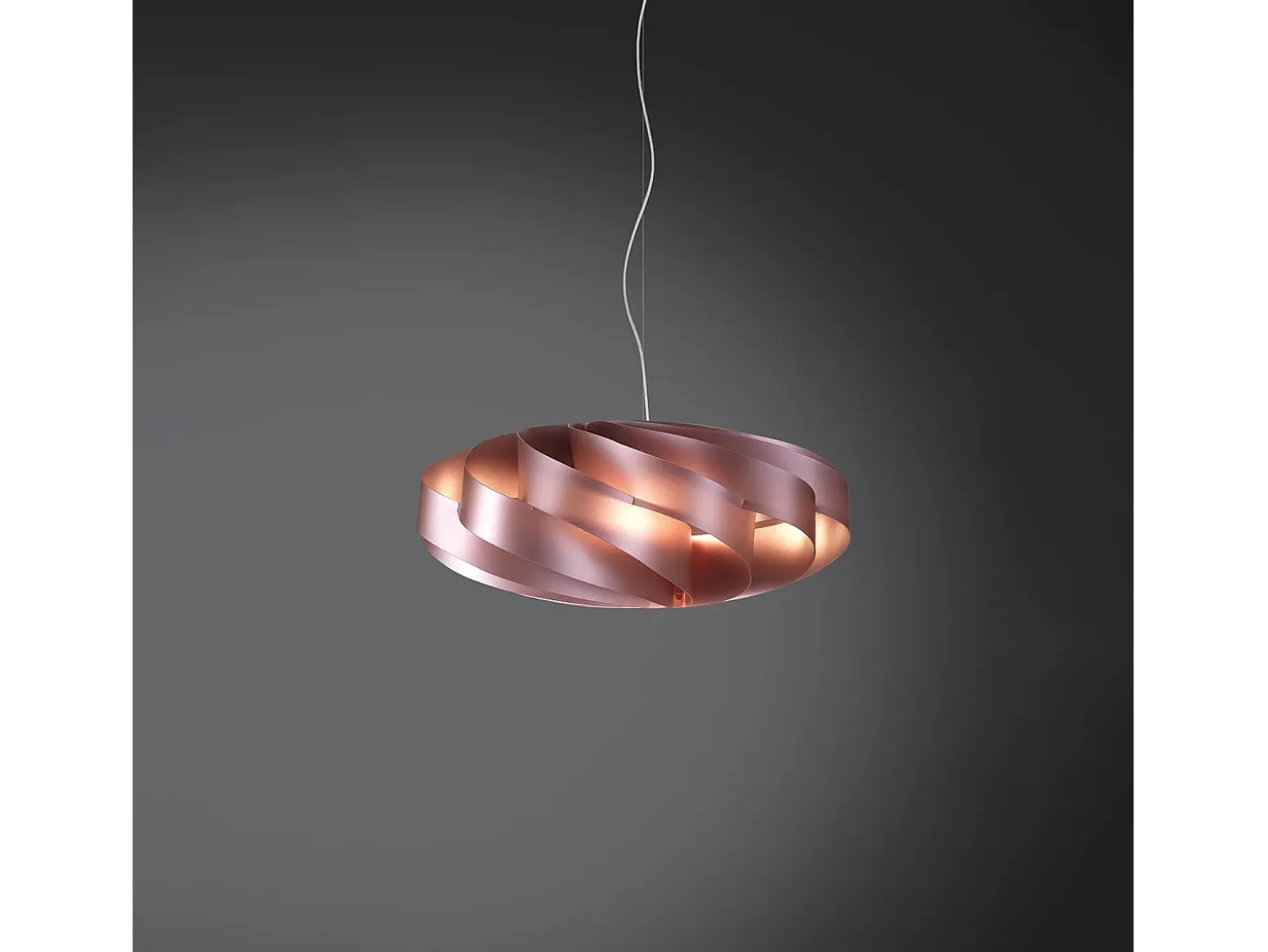 Sospensione Moderna Flat Polilux ® Pink Metal E Metallo Cromo 1 Luce E27 D60Cm
