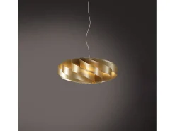 Sospensione Moderna Flat Polilux ® New Gold E Metallo Cromo 1 Luce E14
