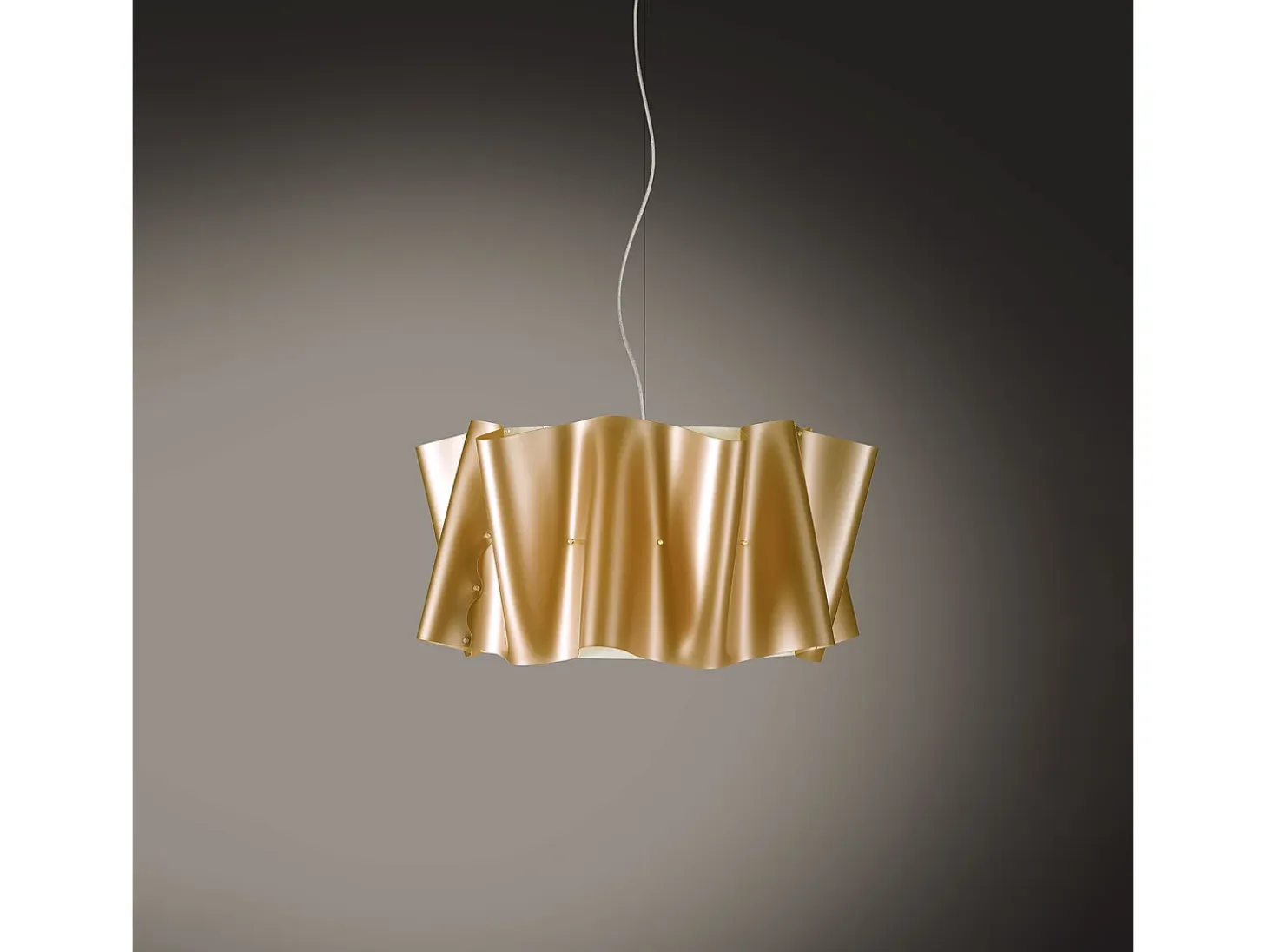 Sospensione Moderna Folio Polilux ® New Gold E Metallo Cromo 1 Luce E27 D50Cm