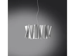 Sospensione Moderna Folio Polilux ® Argento E Metallo Cromo 1 Luce E27 D50Cm