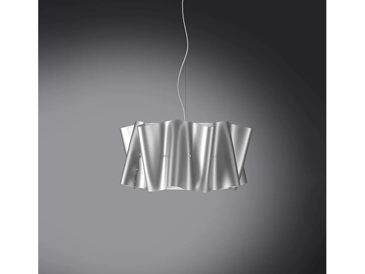 Sospensione Moderna Folio Polilux ® Argento E Metallo Cromo 1 Luce E27 D50Cm