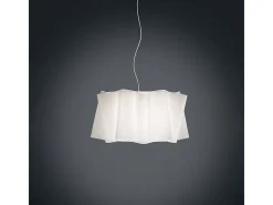Sospensione Moderna Folio Polilux ® Bianco E Metallo Cromo 1 Luce E27 D50Cm