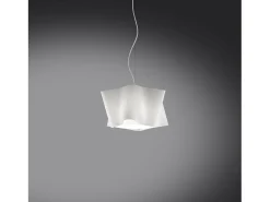 Sospensione Moderna Folio Polilux ® Bianco E Metallo Cromo 1 Luce E27