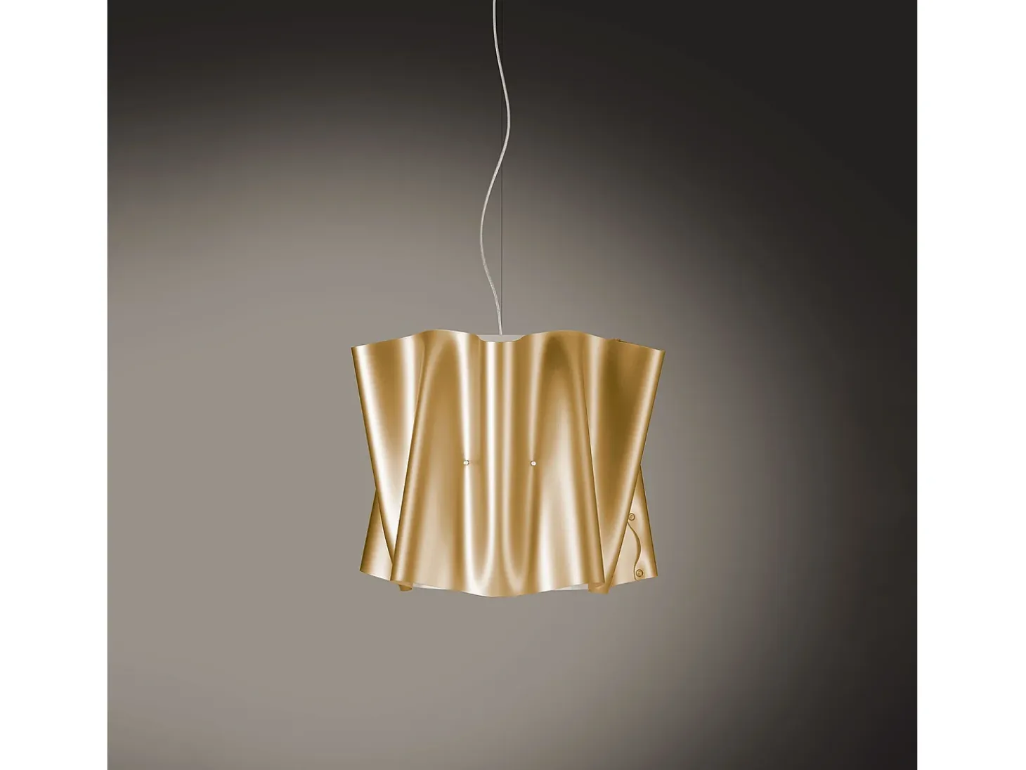 Sospensione Moderna Folio Polilux ® New Gold E Metallo Cromo 1 Luce E27 D40Cm