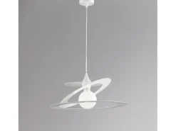 Sospensione Moderna Geko 1 Luce Ferro Taglio Laser Bianco