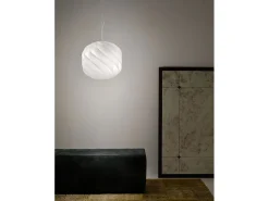 Sospensione Moderna Globe Polilux ® Bianco E Metallo Cromo 1 Luce E27 D40Cm