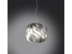 Sospensione Moderna Globe Polilux ® Argento E Metallo Cromo 1 Luce E27 D40Cm