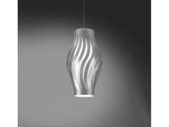 Sospensione Moderna Helios Polilux ® Argento 1 Luce E27 H40Cm