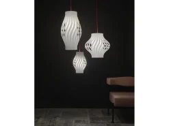 Sospensione Moderna Helios Polilux ® Bianco 1 Luce E27 H61Cm