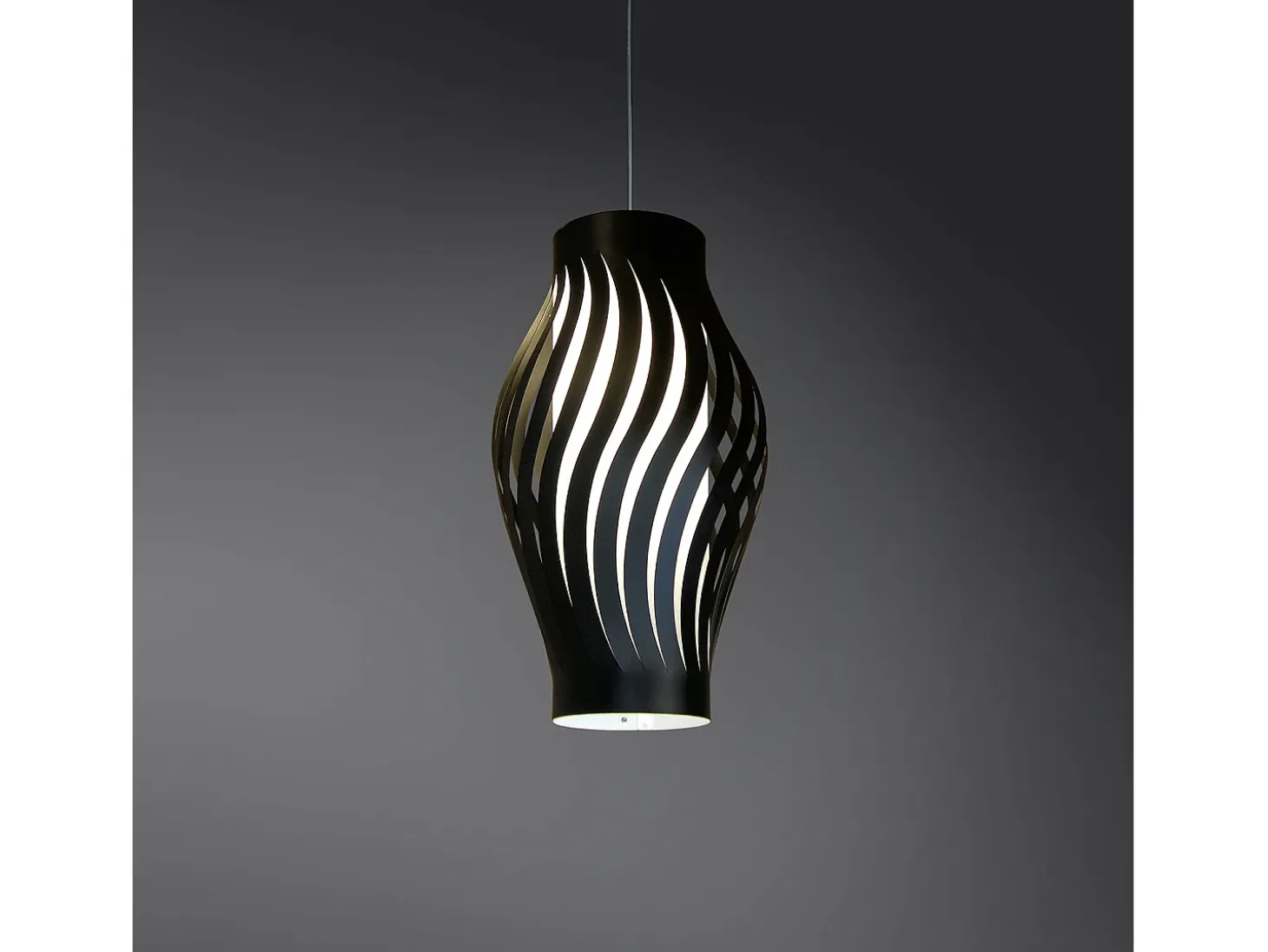 Sospensione Moderna Helios Polilux ® Nero 1 Luce E27 H40Cm