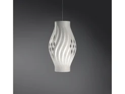 Sospensione Moderna Helios Polilux ® Bianco Materie Plastiche 1 Luce E27 H40Cm
