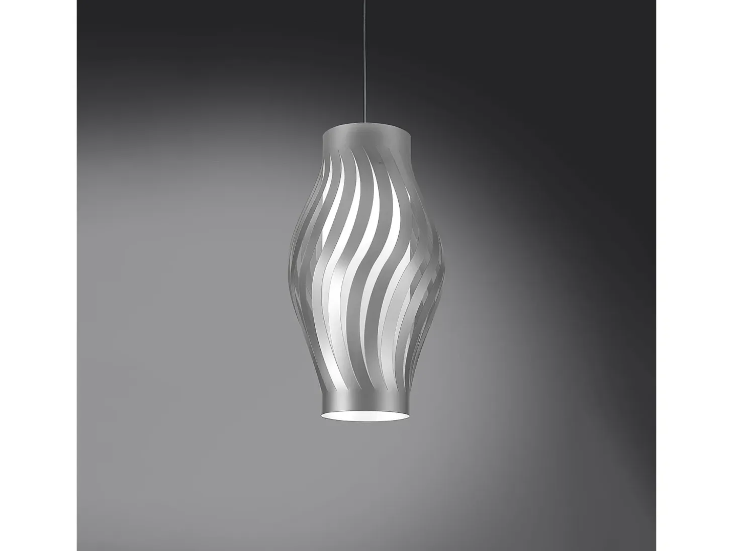 Sospensione Moderna Helios Polilux ® Argento 1 Luce E27 H61Cm