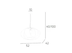 Sospensione Moderna Lap Metallo E Vetro Bianco 1 Luce E27 52Cm
