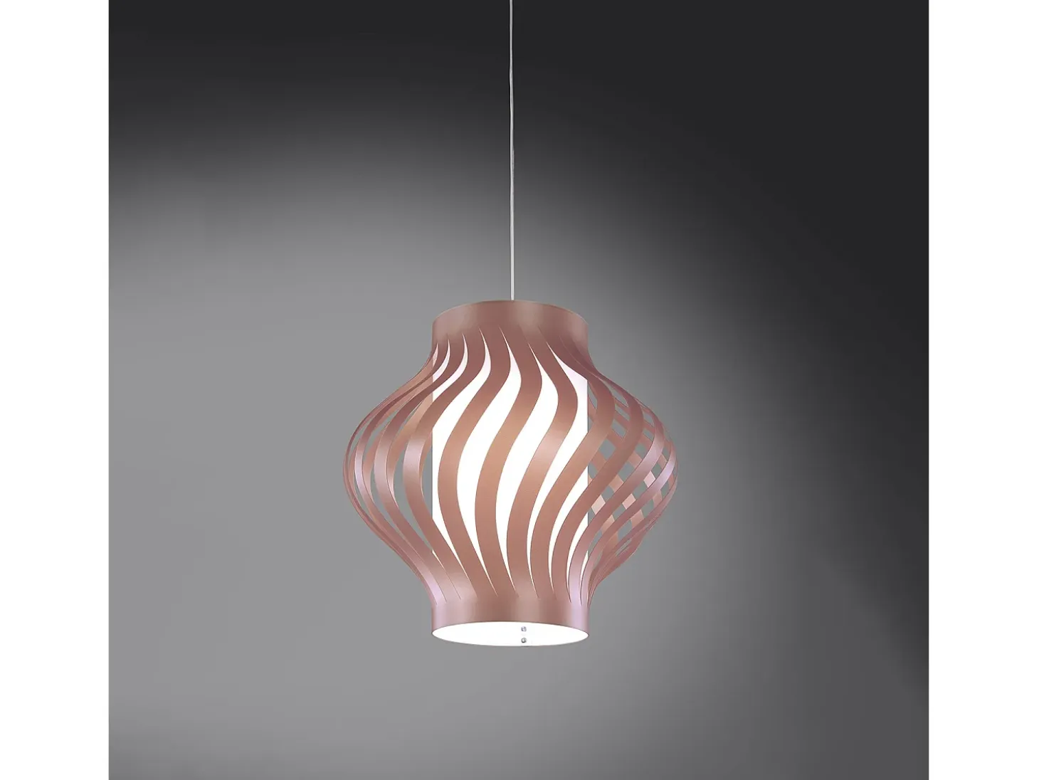 Sospensione Moderna Larga Helios Polilux ® Pink Metal 1 Luce E27