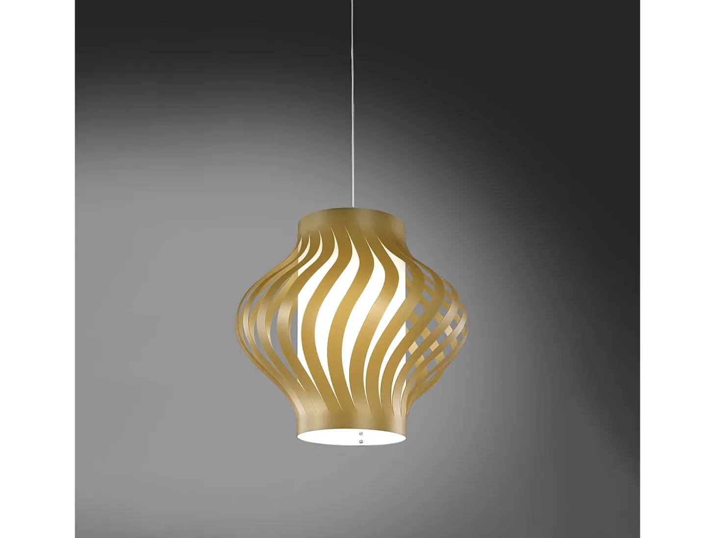 Sospensione Moderna Larga Helios Polilux ® New Gold 1 Luce E27