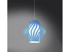 Sospensione Moderna Larga Helios Polilux ® Blu Pastello 1 Luce E27