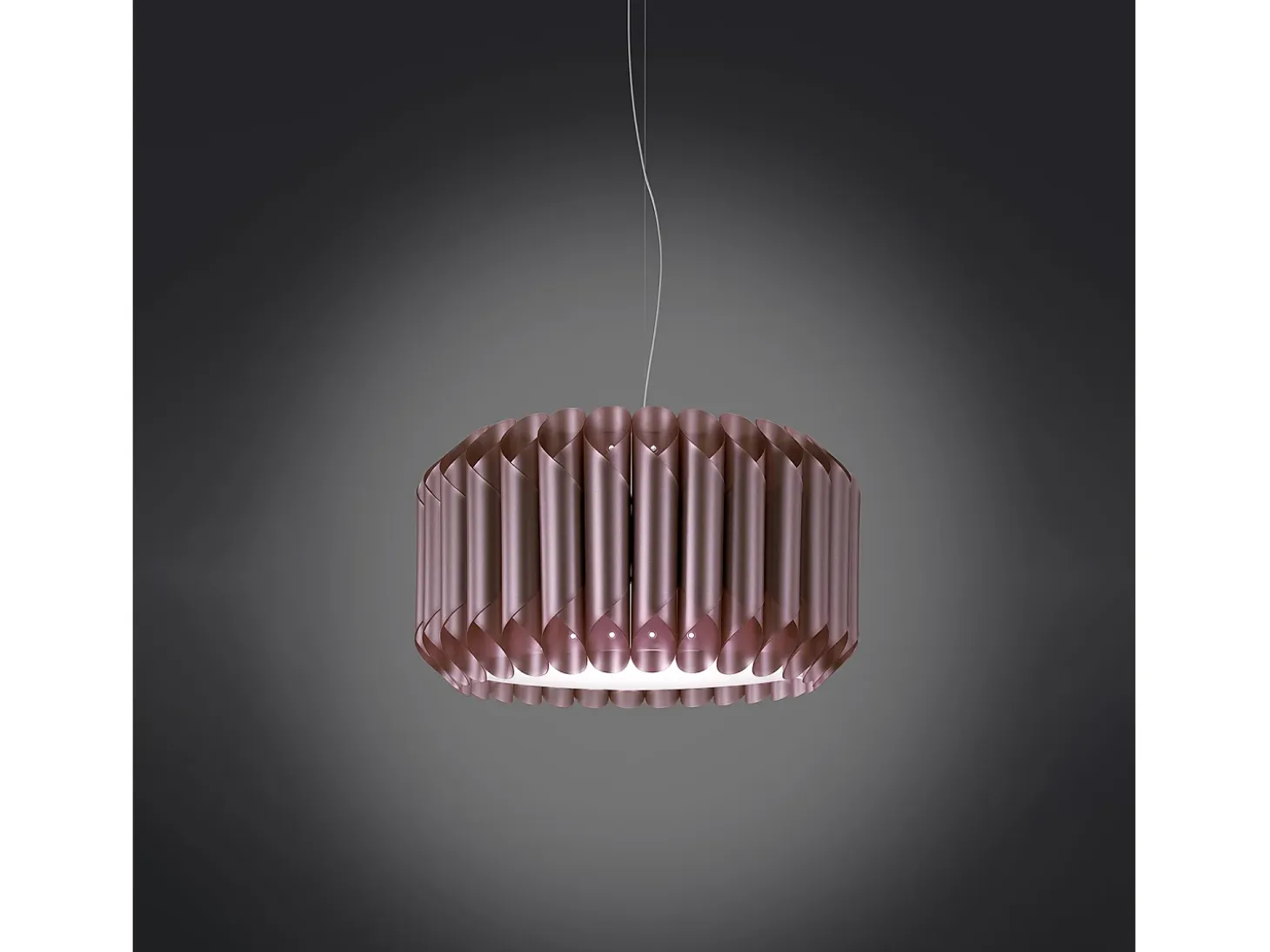 Sospensione Moderna Louise Polilux ® Pink Metal E Metallo Cromo 1 Luce E27